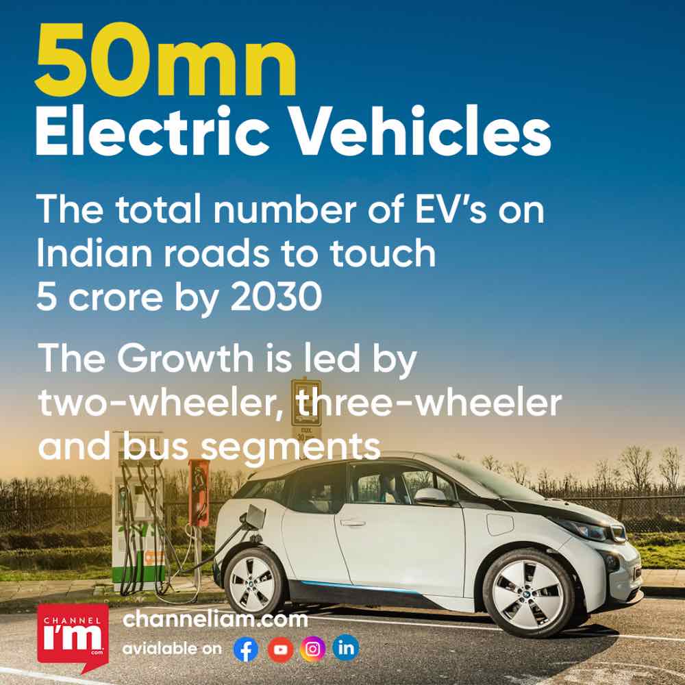 The total number of electric vehicles on India's roads is expected to