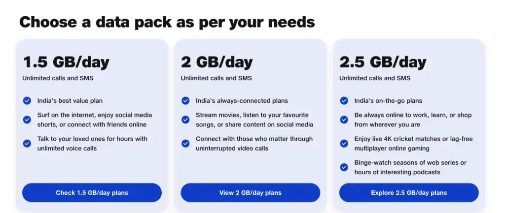 Jio discontinues 1GB data plan