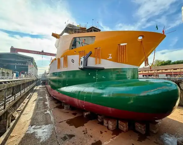 DCI Dredge Godavari launch Cochin Shipyard