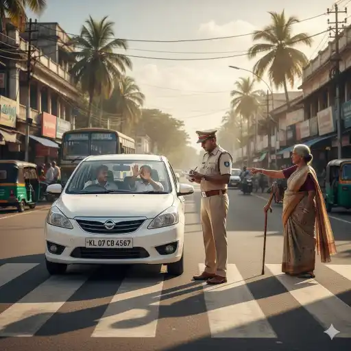 kerala pedestrian safety enforcement drive