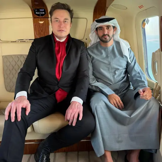 elon musk meets dubai crown prince sheikh hamdan