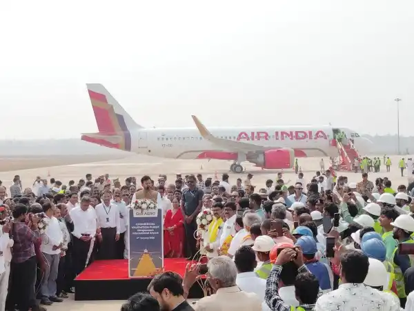 bhogapuram international airport first test flight
