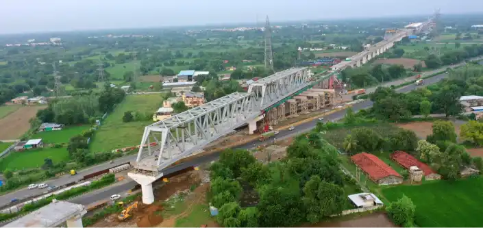 mumbai-ahmedabad bullet train steel bridge gujarat