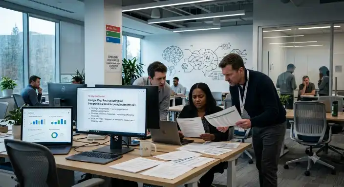 google employees petition layoff protections ai restructuring