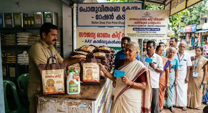 kerala onam welfare package free food kits rice distribution 2026