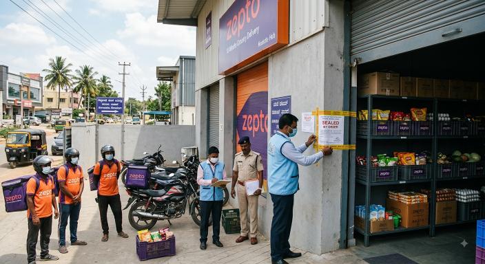 Zepto Warehouse Sealed Bengaluru Food Safety