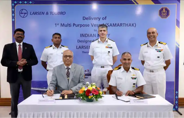 indian navy receives indigenous multi purpose vessel samarthak