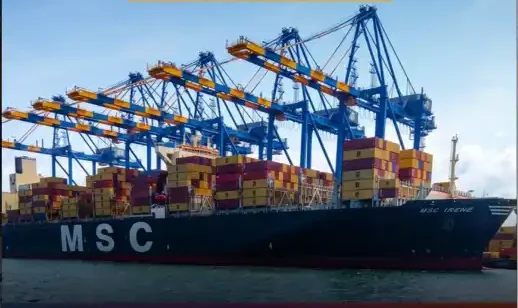 vizhinjam port record 10545 teu msc irene