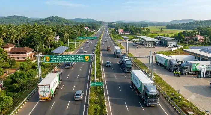 kerala nh66 electric truck corridor charging infrastructure