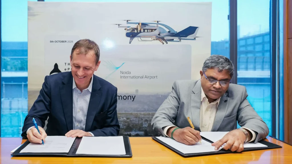 eplane company noida airport electric air taxi partnership