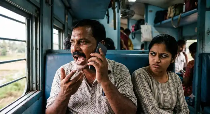indian railways fine loud phone use trains